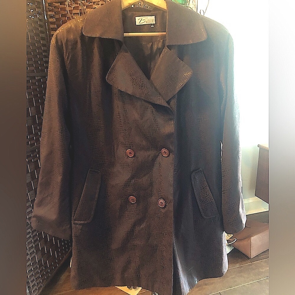 BISCA snakeskin-like material brown blazer